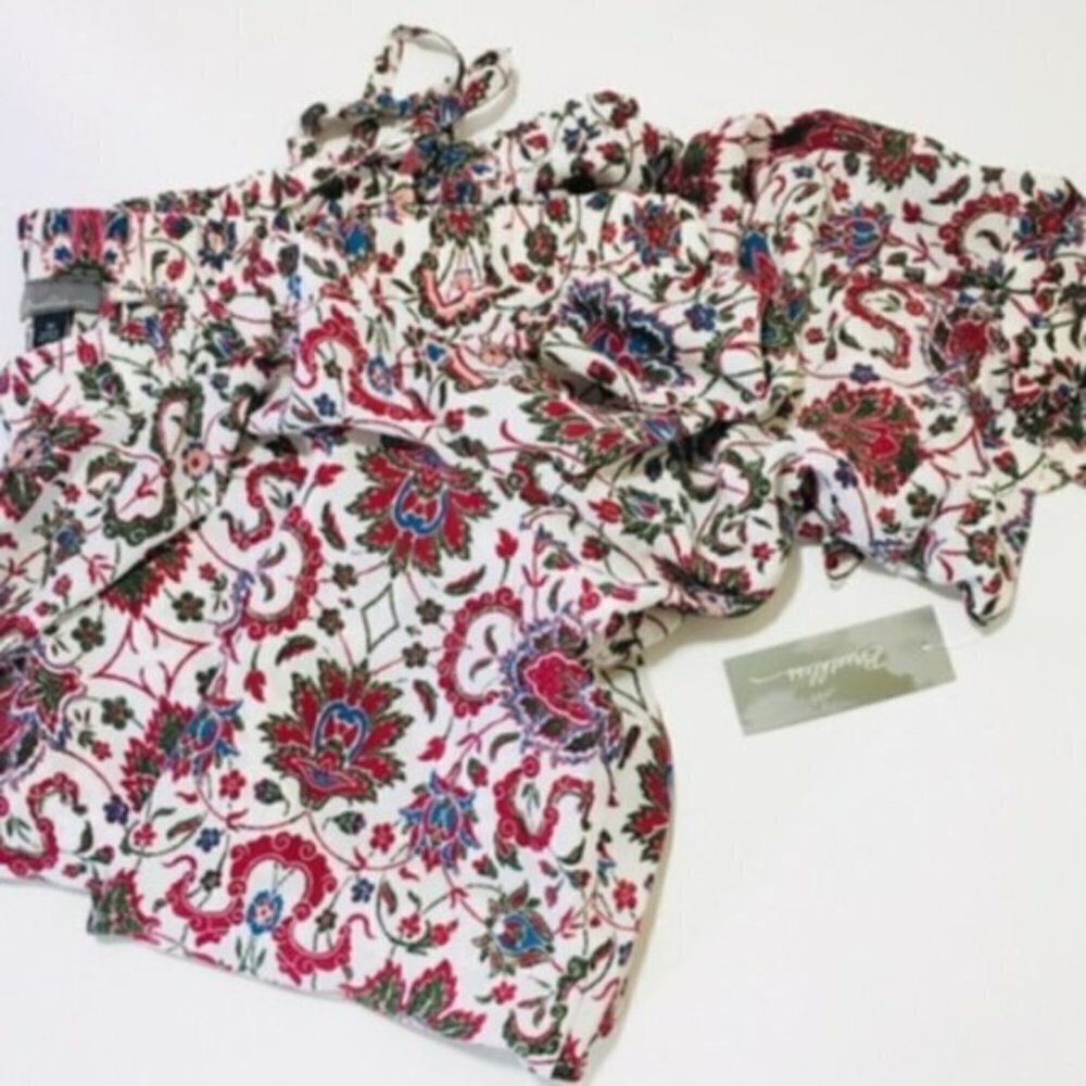 A. Byer Womens Red White Floral Cold Shoulder 3/4 Sleeve Blouse Plus Sz 3X New - Picture 4 of 8